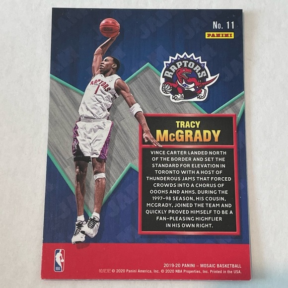 2019-20 TRACY McGRADY JAM MASTERS MOSAIC Raptors Basketball Card #11 - Picture 2 of 2
